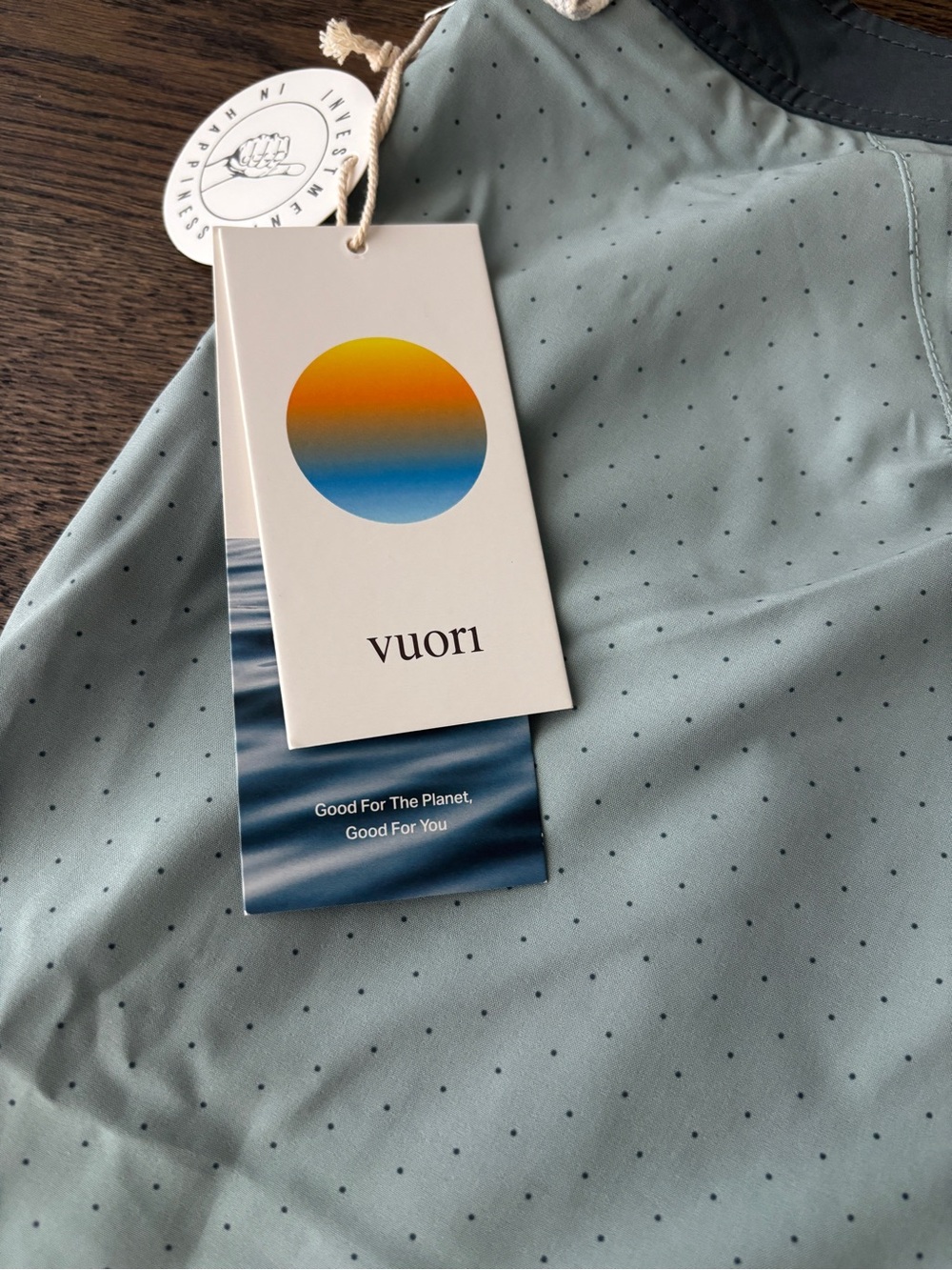 Vuori Light Mint Swim Shorts with Gray Trim - Picture 7 of 7